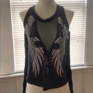 Wings and fringe tank top